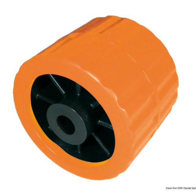 Seitenrolle, orange 75 mm Ø Bohrung 15 mm 