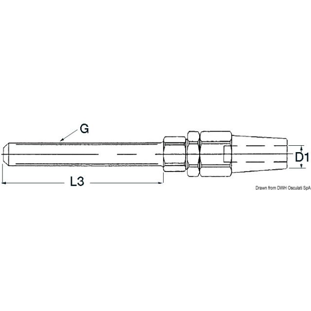 VA-Stahl Gewinderterminal Ø 3 mm 