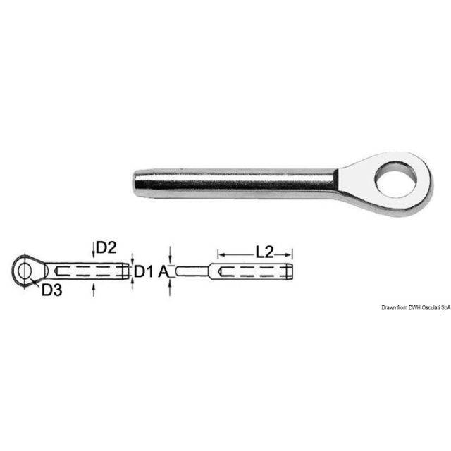 Augterminal AISI 316 Ø 4 mm 