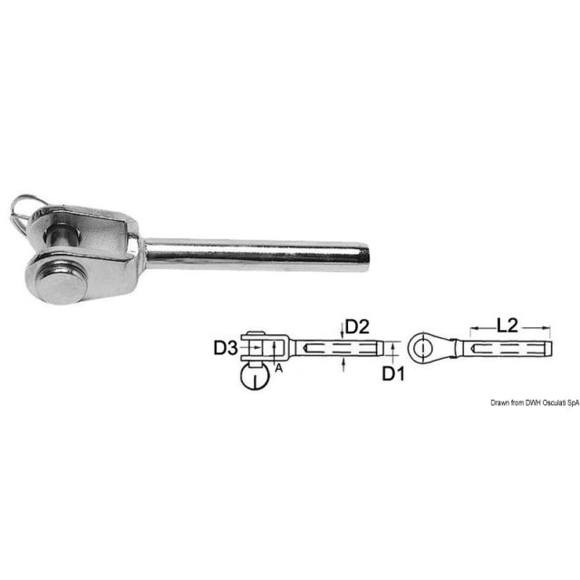 Gabelterminal AISI 316 Ø 4 mm 