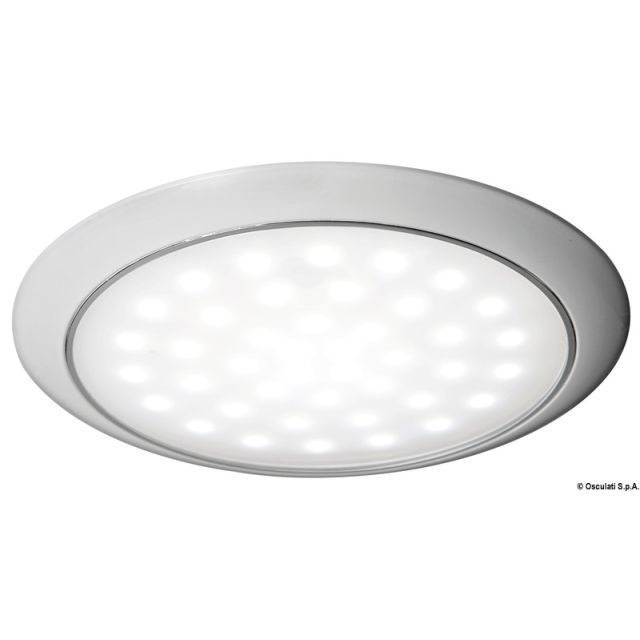 Extra flache LED-Leuchte weiße Blende 12/24 V 3 W 