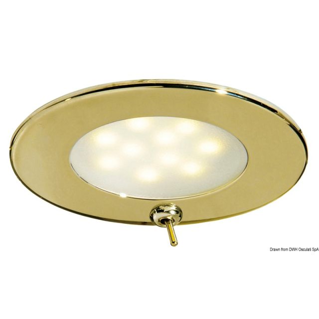 Atria LED-Einbauleuchte VA-Stahl goldfarb Schalter 
