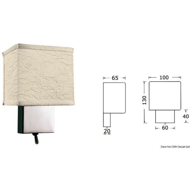 Wandlampe aus Messing verchromt m. Schalter 