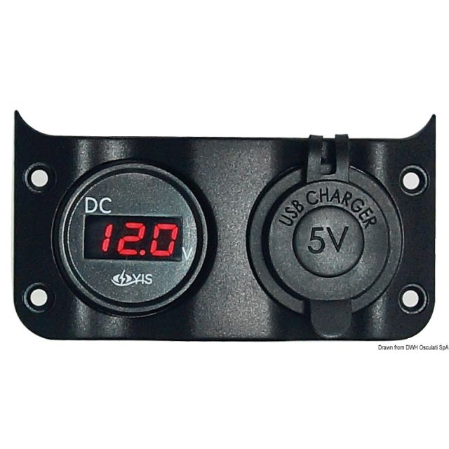 Voltmeter 3/30 V + doppelte USB-Buchse 