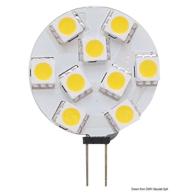 Glühbirne LED SMD G4 12/24V Halterung seitl Ø 24mm 