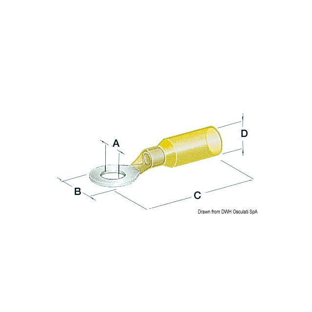 Gabelhülse vorisoliert 6,4 mm gelb 