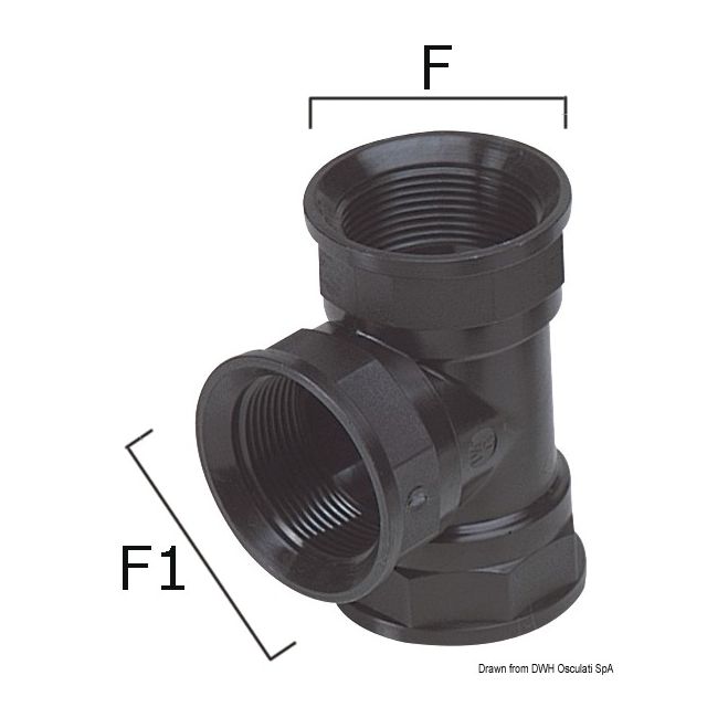 T-Stück aus Thermopolimer 1/2"-1/2" 