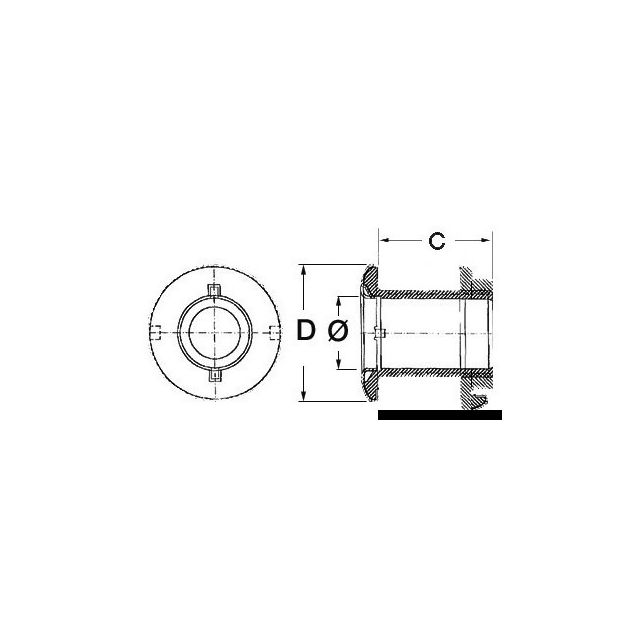 Borddurchlas AISI 316 hochglanzp.lang 1"1/2x 112mm 