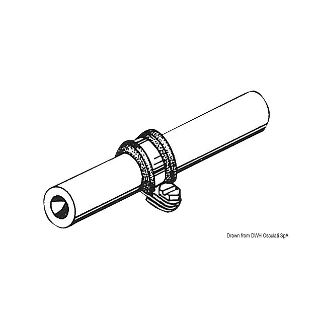 Schlauch-/Rohrschelle VA-Stahl, gummiert 45 mm 