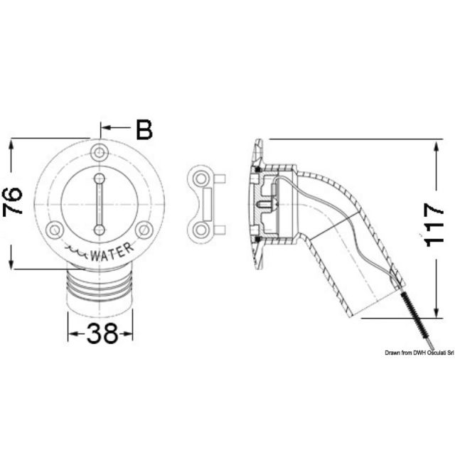 FUEL Stutzen 30°-abgewinkelt AISI 316 hochgl.38 mm 