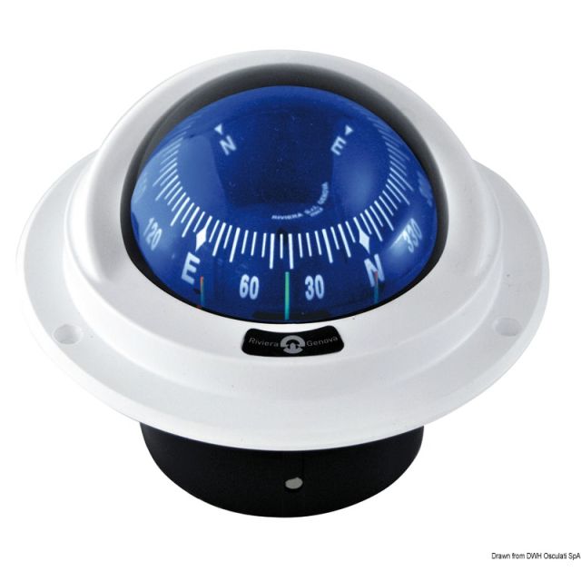 IDRA kompakter Einbau-Kompass  m. Frontsicht, blau 