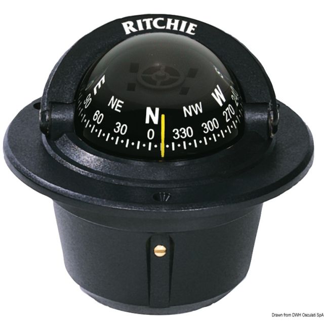 RITCHIE Einbau-Kompass Explorer 2"3/4 schw/schw 