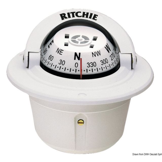RITCHIE Einbau-Kompass Explorer 2"3/4 weiß/weiß 
