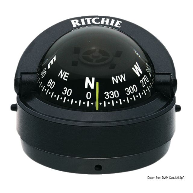 RITCHIE Kompass, außen Explorer 2"3/4 schw/schw 