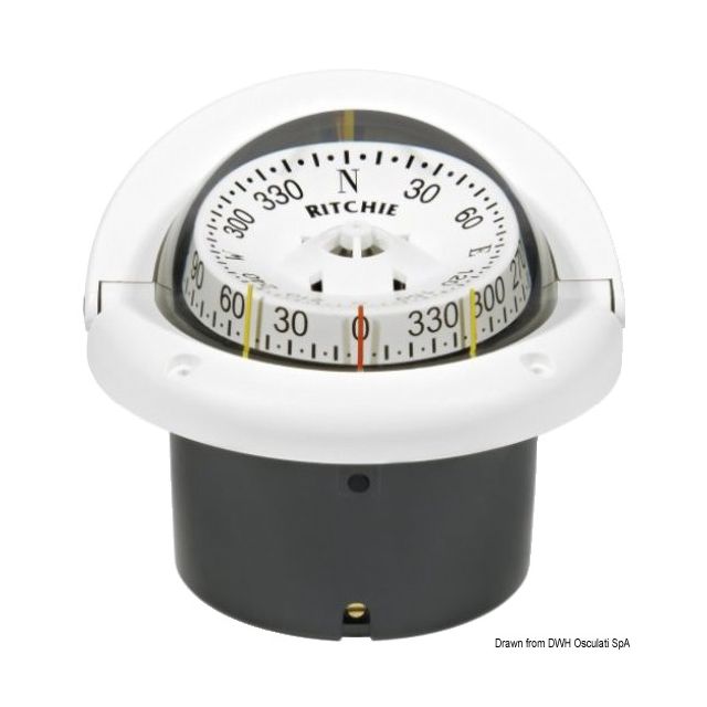 RITCHIE Kompass 2-Sicht Helmsman 3"3/4 weiß/weiß 