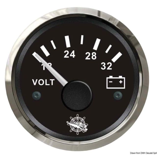 Voltmeter 18/32 V schwarz/poliert 