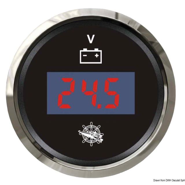 Digitales Voltmeter, 8/32 V schwarz/poliert 