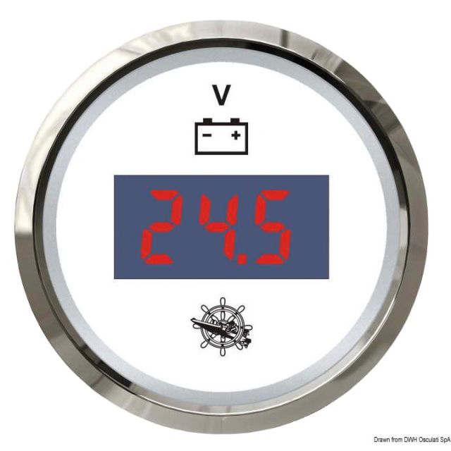 Digitales Voltmeter, 8/32 V weiß/poliert 