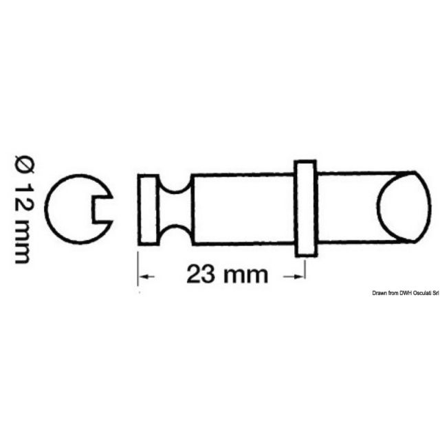 Ruderdolle Kunststoff/Messing 12 x 23 mm 