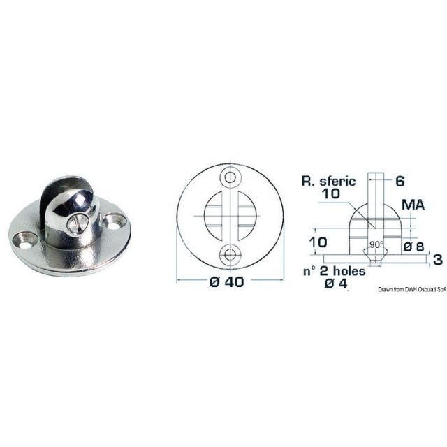 Plättchen mit Gabelsplint Ø 6 mm 