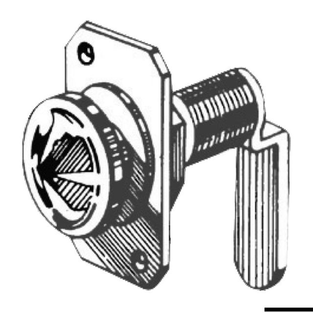 Drehverschlußriegel Messing, vernickelt 16 mm 