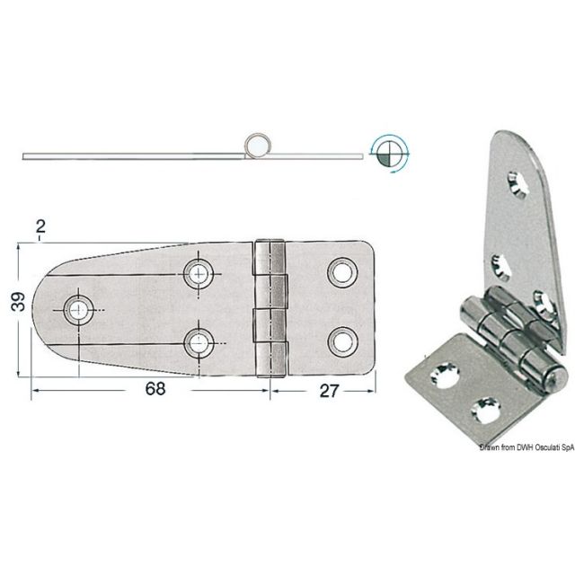 Scharnier 95x39 mm 