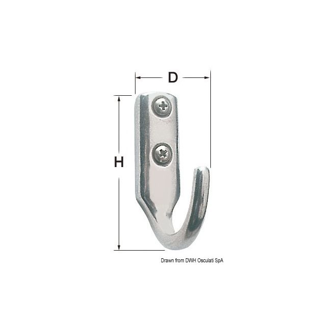 Haken Edelstahl, poliert 25x41 mm 