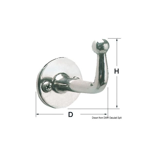 Haken Edelstahl, poliert 66x36 mm 