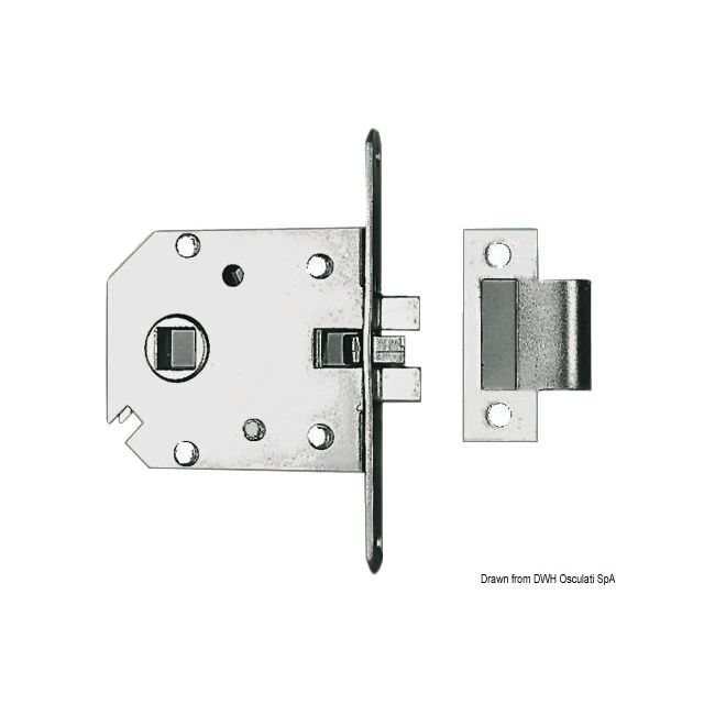 Einsteckschloß einfach Messing verchromt 68x60x9mm 