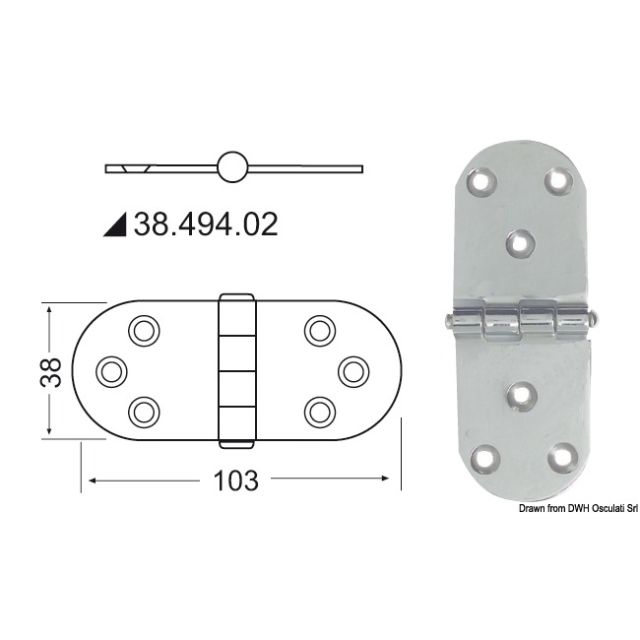 Schanier herausragender Kern 103x38 mm 