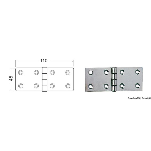 Scharnier 45x110 mm 