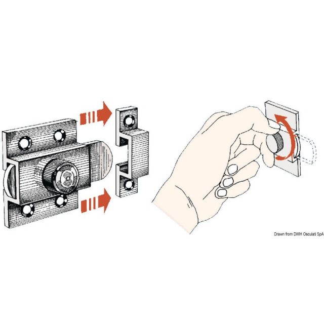 Riegel, vernickeltes Messing 37x42 mm 