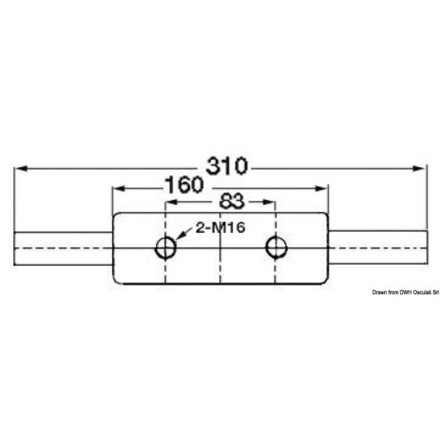 Nordik Klampe AISI316, hochglanzpoliert 310 mm 