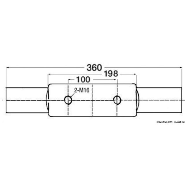 Nordik Klampe AISI316, hochglanzpoliert 360 mm 