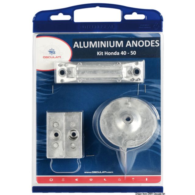 Anoden-Set Aluminium Honda Außenborder 40/50 PS 