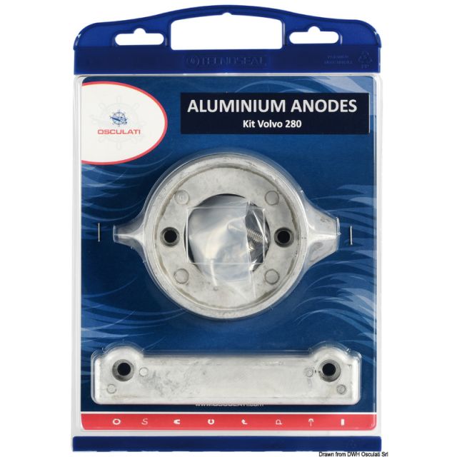 Anoden-Set f. Volvo-Motoren 280 Aluminium 