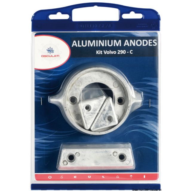 Anoden-Set f. Volvo-Motoren 290 Aluminium 