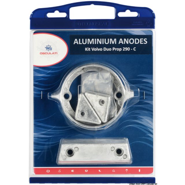 Anoden-Set f. Volvo-Motoren 290 DP Aluminium 