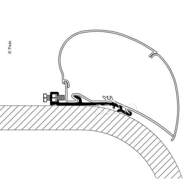 Omnistor Flat-Adapter für Thule Dachmarkise 6002 6900 L:4,00m