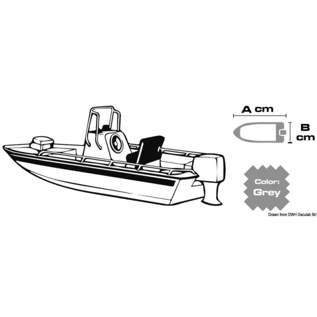 Persenning für offene Boote mit zentralem Steuerstand / Brücke mit Windschutzscheibe 46.503.15