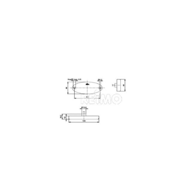 LED-Begrenzungsleuchte, IP67 vorne, 12V, 1W, klar, 200 mm Kabel,