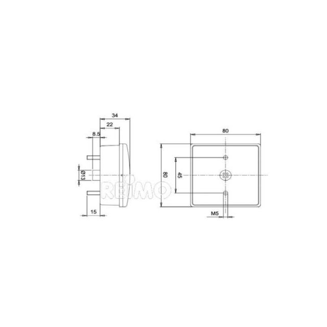 LED-Rückfahrleuchte 12V, klar, 3 W IP67, 500 mm Kabel