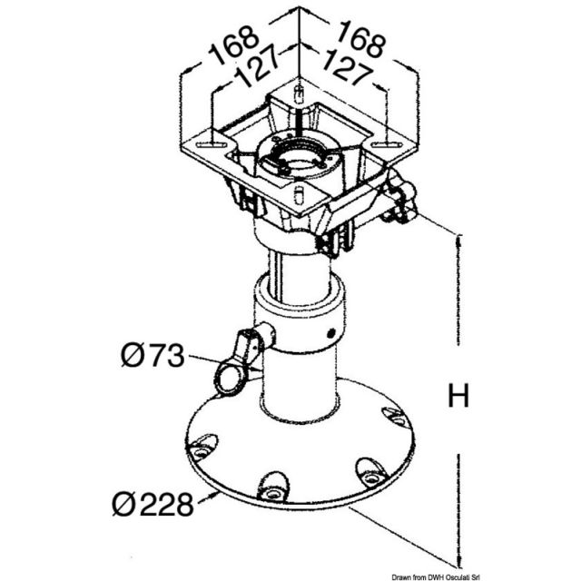 Sockel u. Standfuß + Sitzhalterung H 340/470 