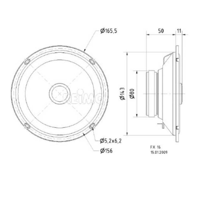 2-Wege Koaxiallautsprecher mit Normkorb 6,5"