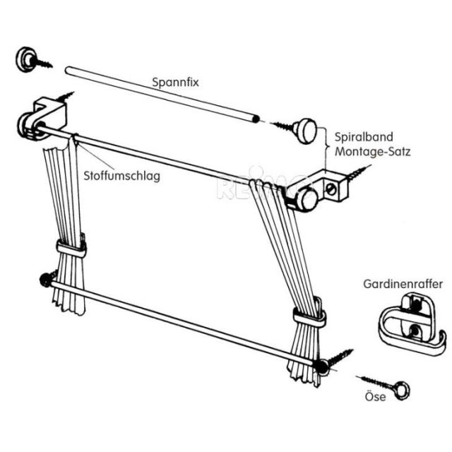 Gardinen-Befestigungs-Set incl. 12m Spannfix