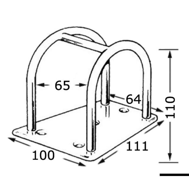 VA-Stahl Spibaum-Halter AISI316 110 mm 