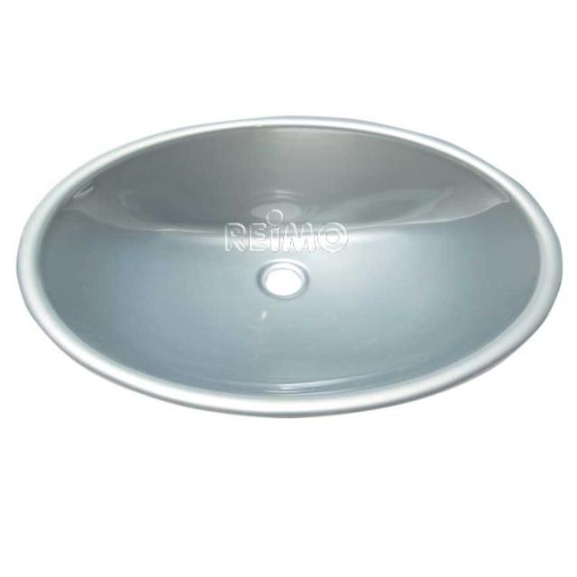 Einlege-Waschbecken - Oval Material Kunststoff silber hochglänzend