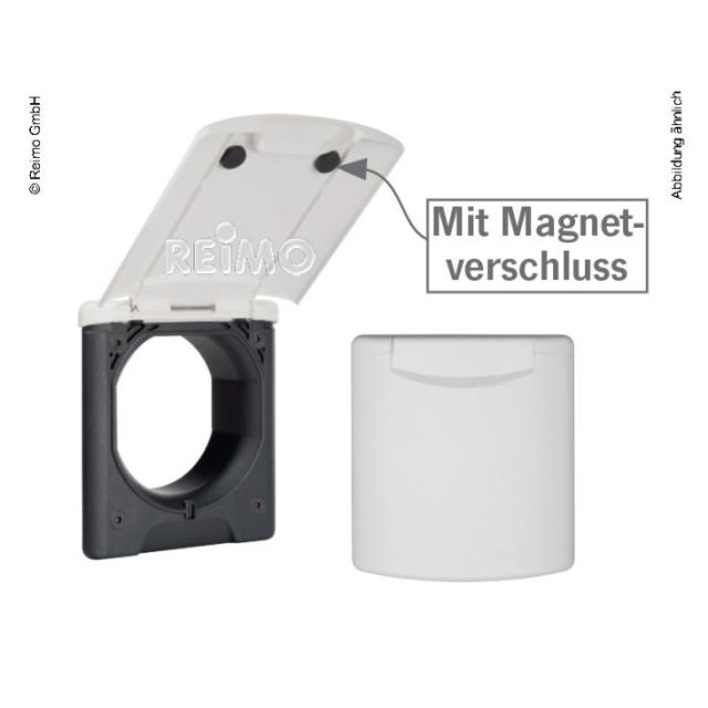 Servicesteckdose Magnet hellgrau 130x145mm, Montage-DM 95mm