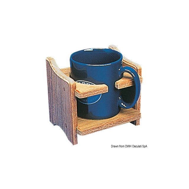 Tasse- o. Dosenhalter aus Teakholz 125x115x100 mm 