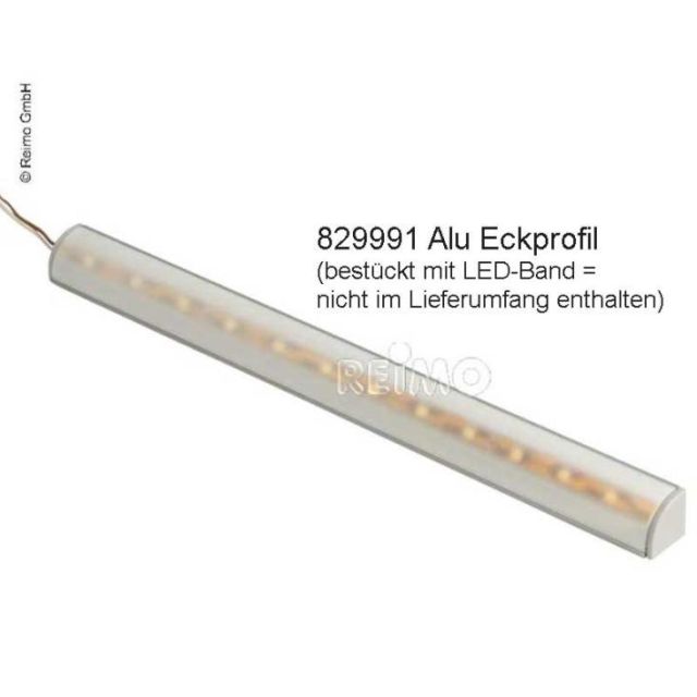 Aluminium Eckprofil 1,5m lang, Abdeckung + Clips; für LED-Bänder
